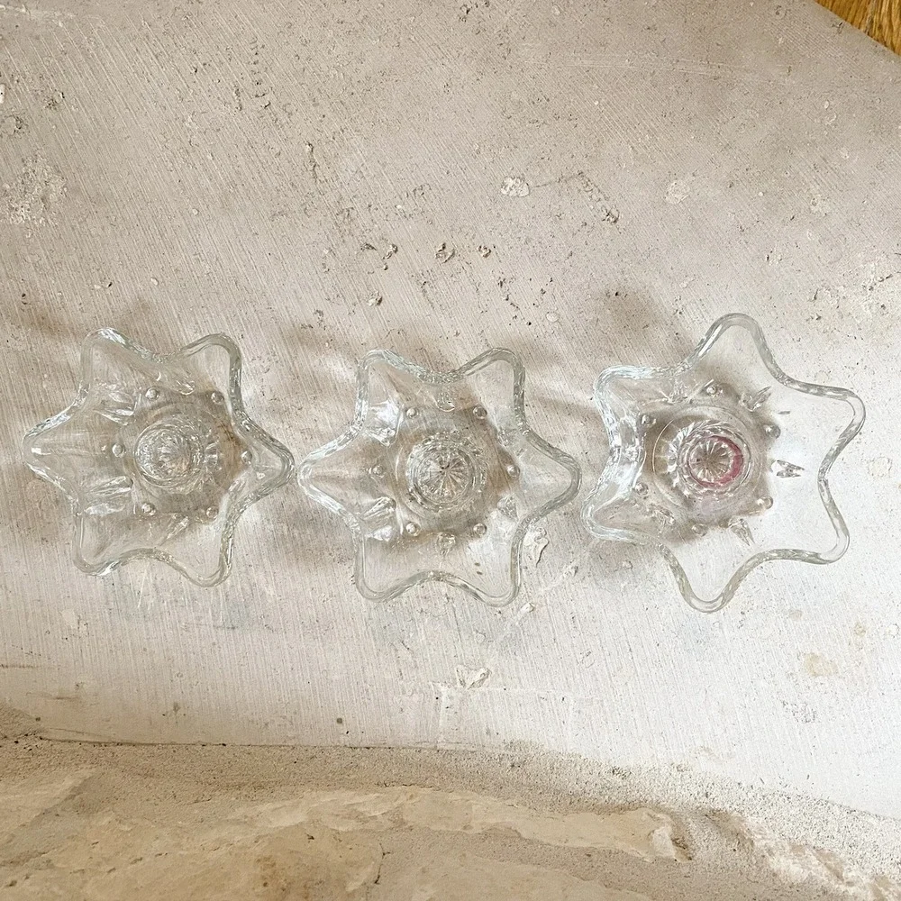 Vintage Set Of 3 Candlestick 6 Point Star 4‎ 1/2